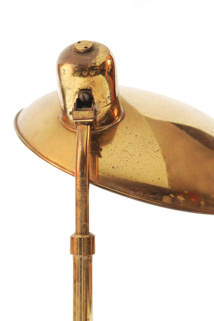 Mid-20th Century 1950s Adjustable French Desk Lamp in Brass For Sale